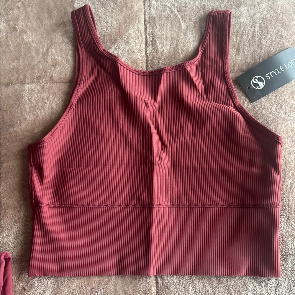 Style of Beyond Burgundy Ribbed Tank Top
